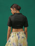 Black Elegance Satin Blouse with elastic loops
